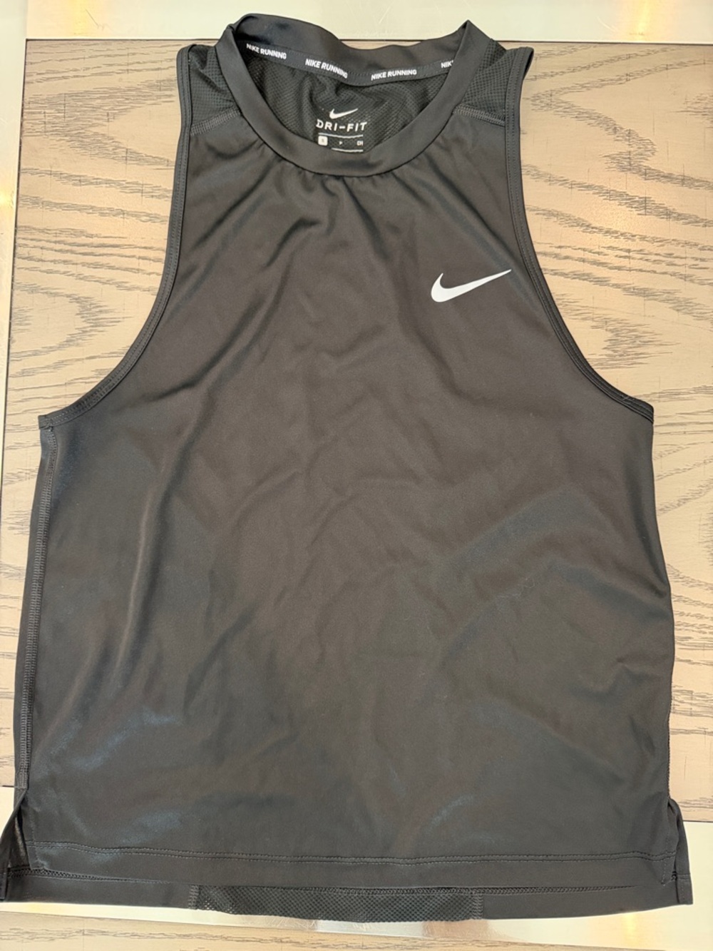 Nike Black Dri-FIT Athletic Sleeveless Tank with White Swoosh